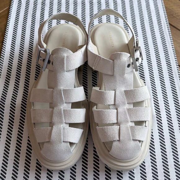 All Saints Nessa logo-patch leather sandals size 38 - Picture 5 of 11